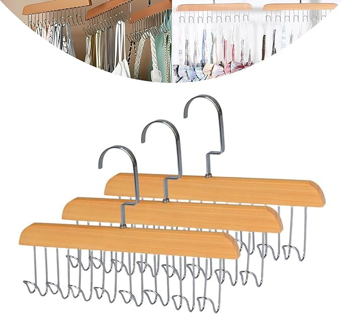 3Pcs Bra Hangers For Closet Organizer, Tank Top Hanger With 8 Hooks, Camisoles, Scarfs Or Belts