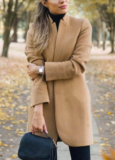 ZARA COLLECTION Long Wool Coat Warm Elegant Winter Coat Female Plus Size