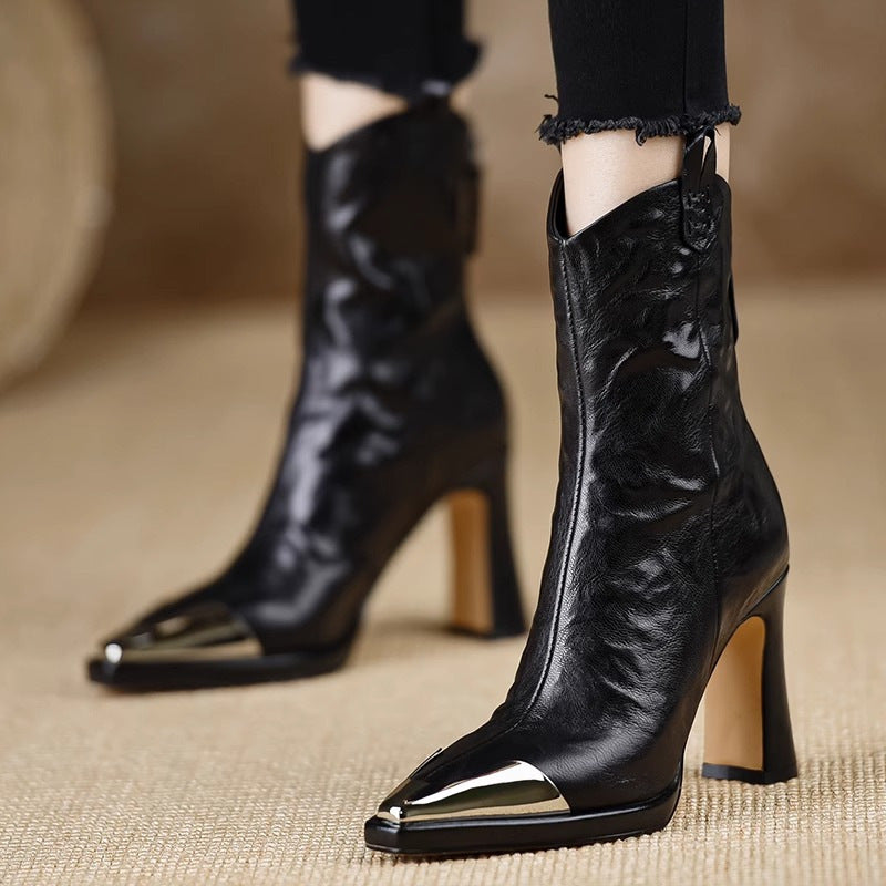 Fashion Boots Women's Pointed-toe Retro Mid-calf