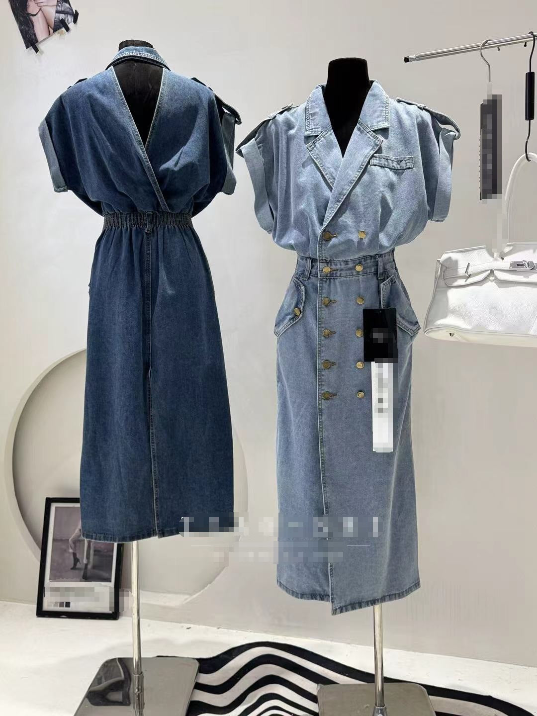 Elegant Slimming Casual Denim Skirt For Women Small Size Dress Trendy