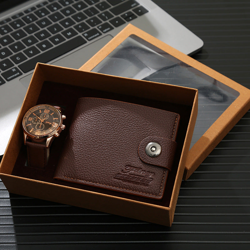 Fashion wallet watch set belt set box