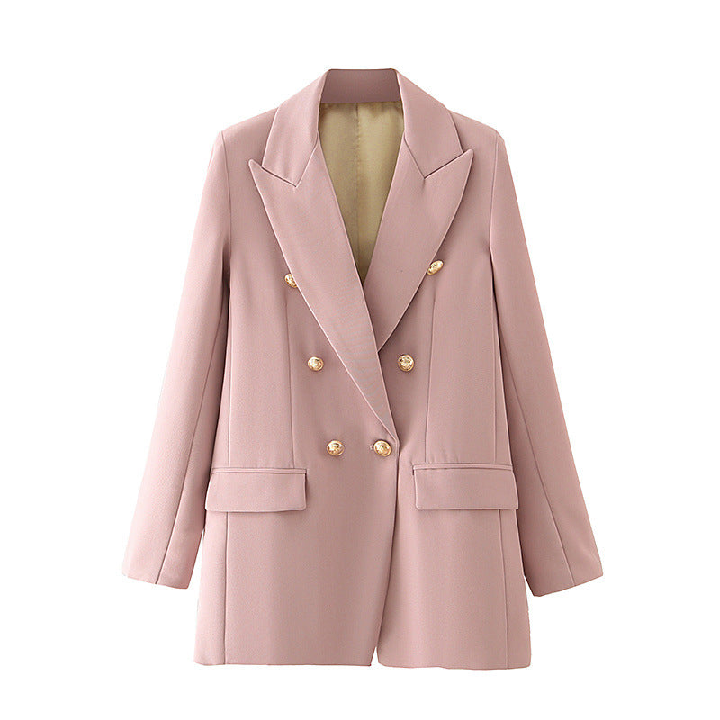 All-Match Slimming Loose Casual Double-Breasted Blazer Suit