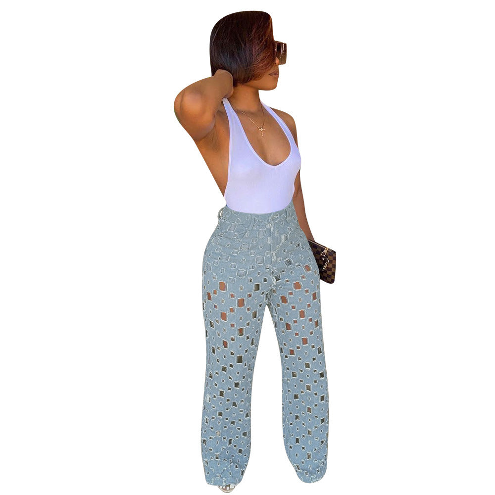 Ripped denim pants (Pantalons jeans déchirés)