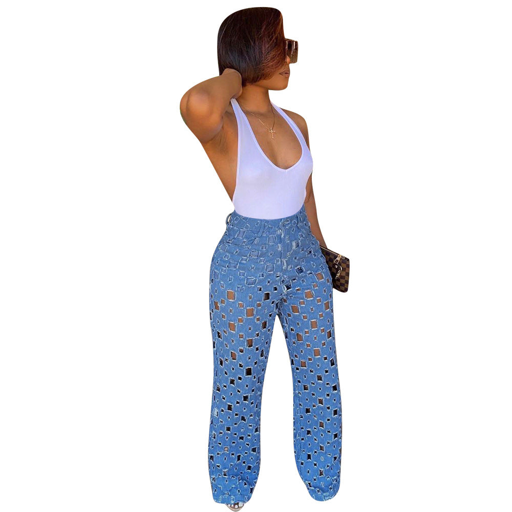 Ripped denim pants (Pantalons jeans déchirés)
