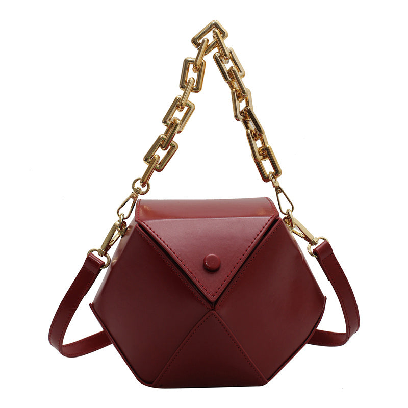 Niche Crossbody Korean Style One-shoulder Women's Fashion Three-dimensional Diamond-shaped Chain Handbag