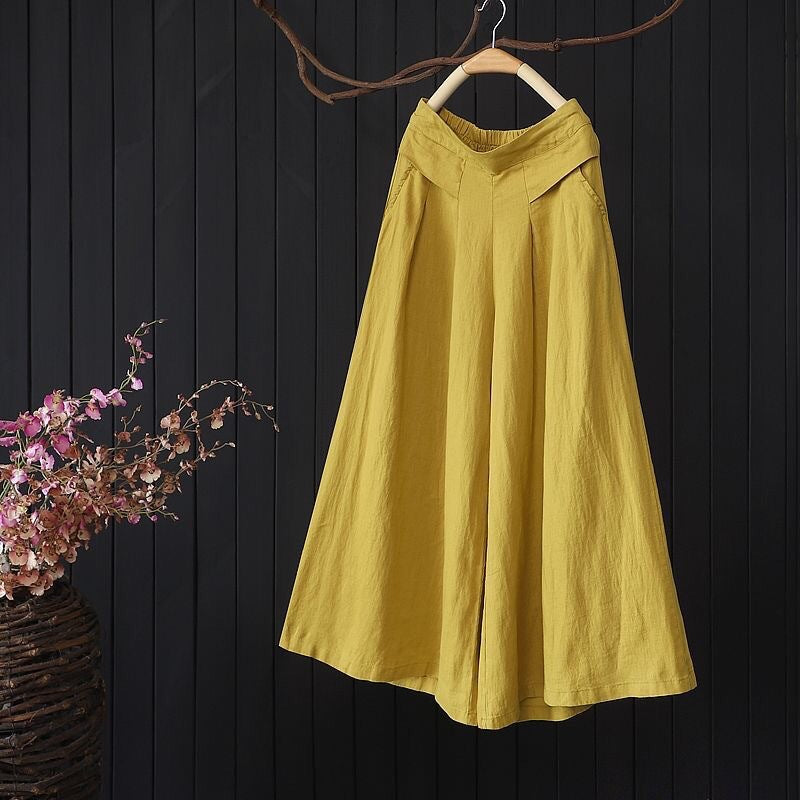 Women's cotton and linen casual pants