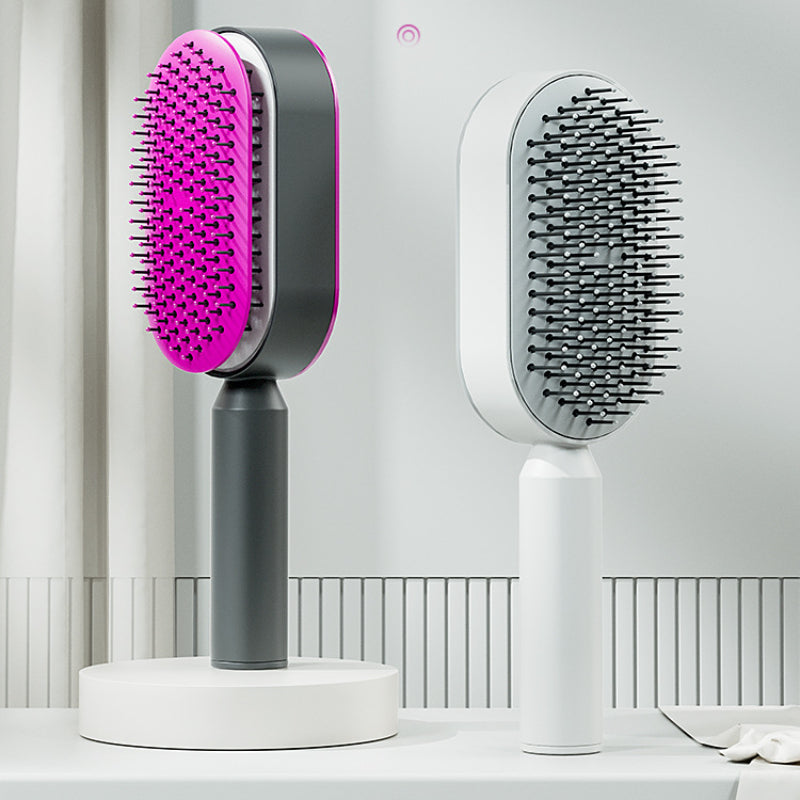 Self-Cleaning Hair Brush Self Cleaning Hair Brush For Women Massage Scalp Promote Blood Circulation Anti Hair Loss