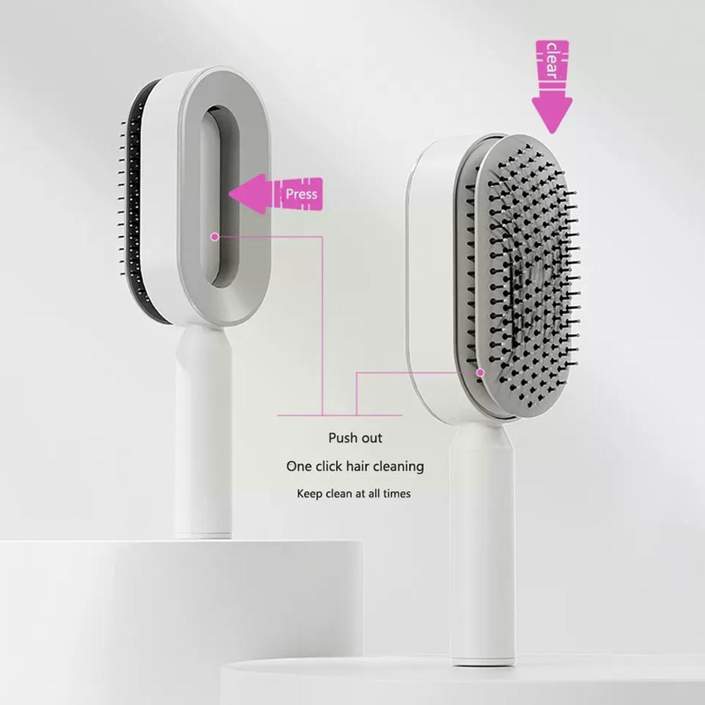 Self-Cleaning Hair Brush Self Cleaning Hair Brush For Women Massage Scalp Promote Blood Circulation Anti Hair Loss