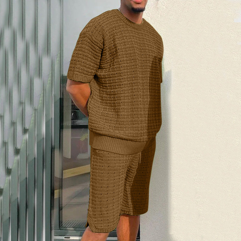 Men's Summer Suit Fashion Loose Men 2 Pieces Outfit Summer Short Set
