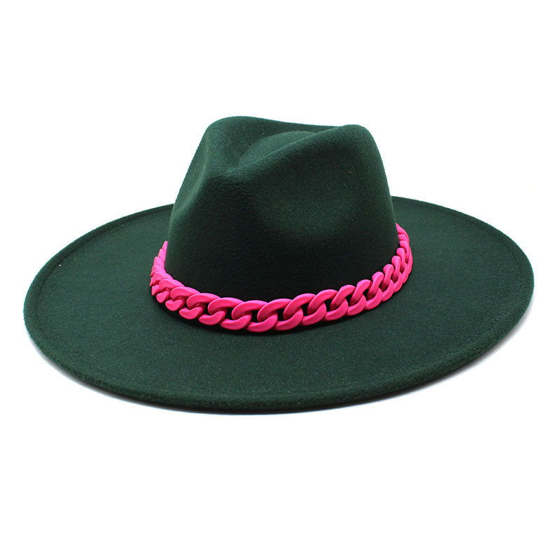 Men's And Women's Large Brim Wool Top Hat