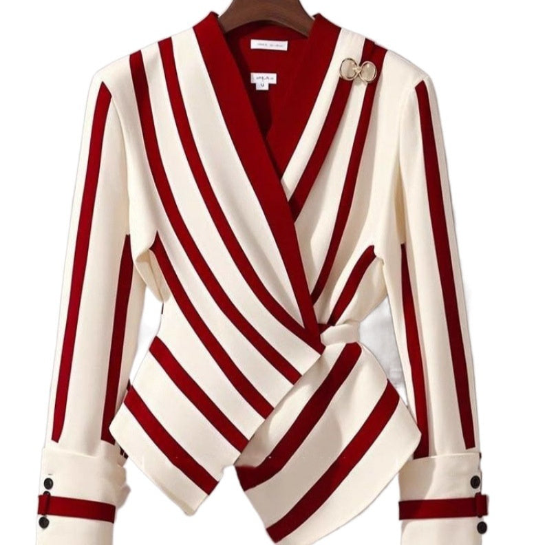 ZARA COLLECTION High-end Long-sleeved Striped Shirt