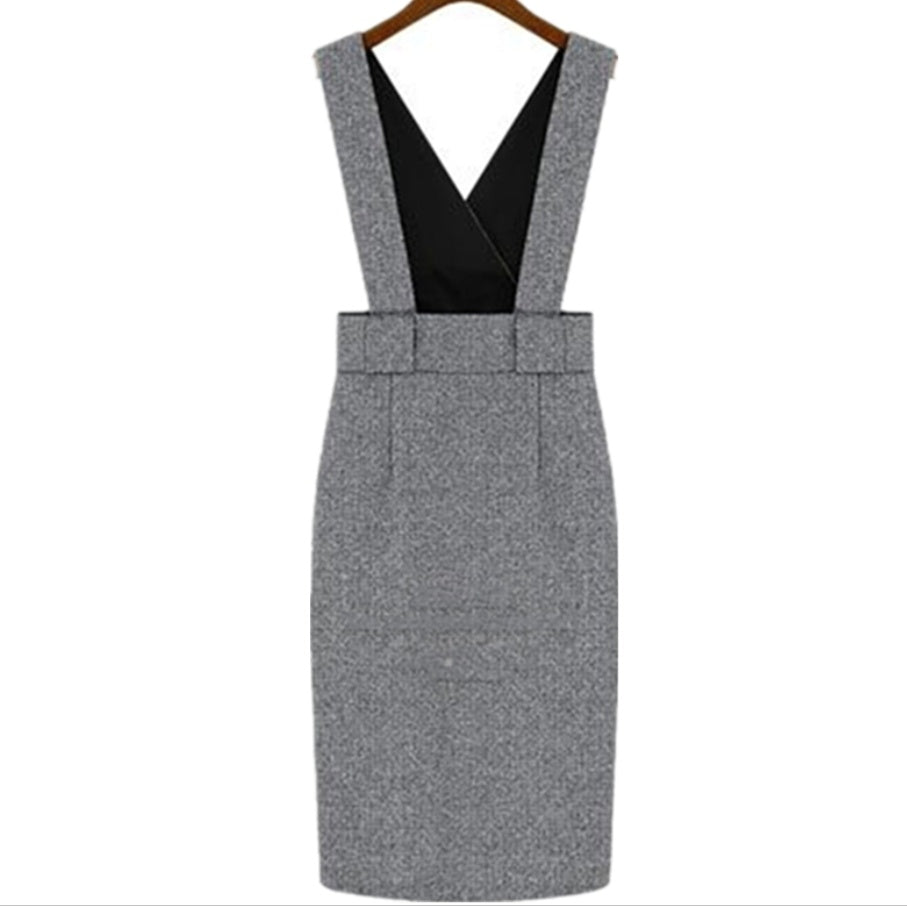 ZARA COLLECTION New Korean Slim Women Spring Sleeveless Woolen Dress Strap Skirt Woolen Vest Vest Skirt