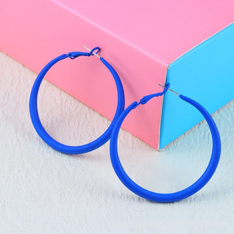 Alloy Color Paint Simple Geometric Eardrop Earring Candy Color