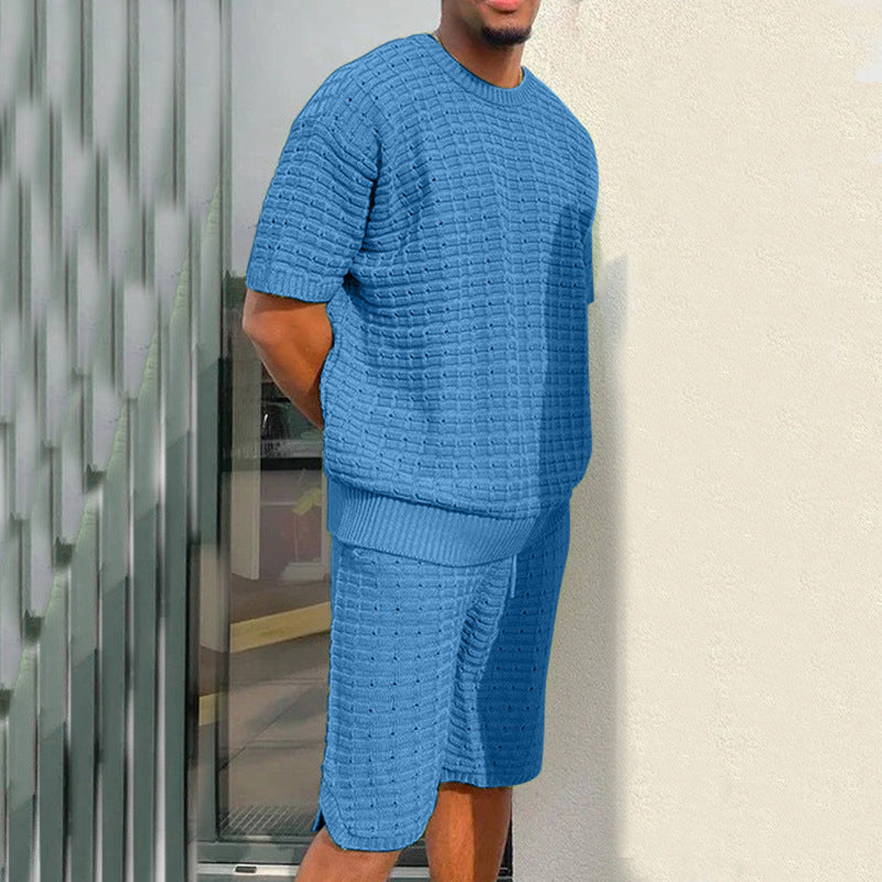 Men's Summer Suit Fashion Loose Men 2 Pieces Outfit Summer Short Set