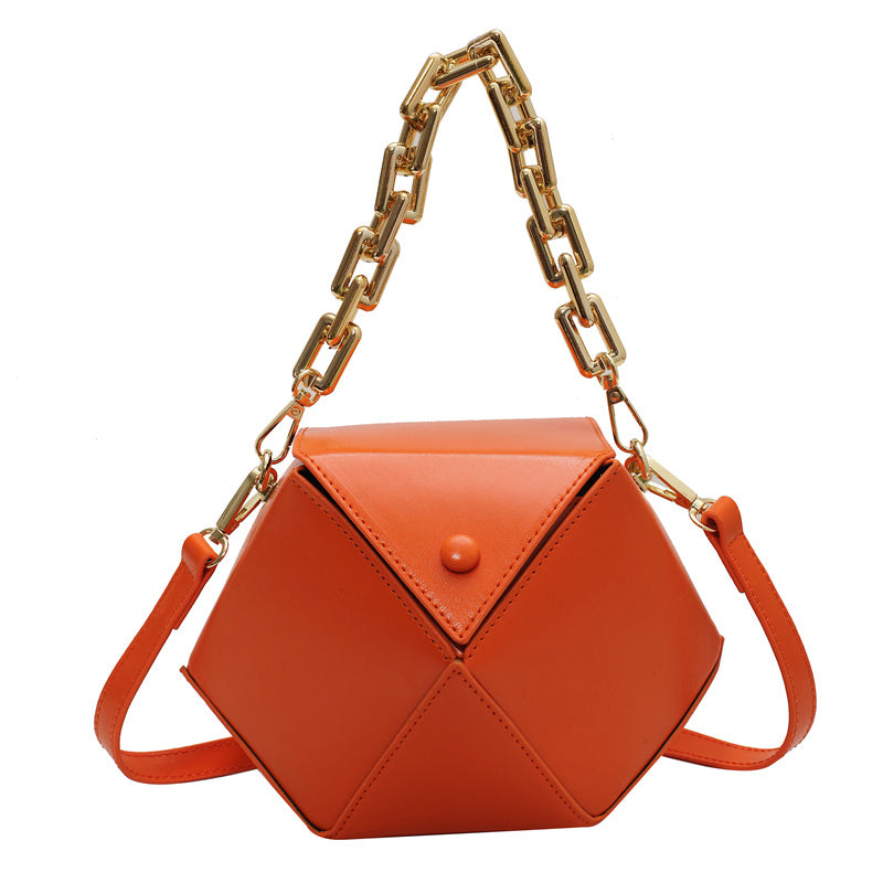 Niche Crossbody Korean Style One-shoulder Women's Fashion Three-dimensional Diamond-shaped Chain Handbag