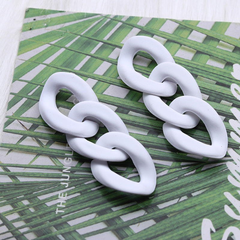 Fashion Three-piece Chain Stud Earrings Simple Personality Acrylic