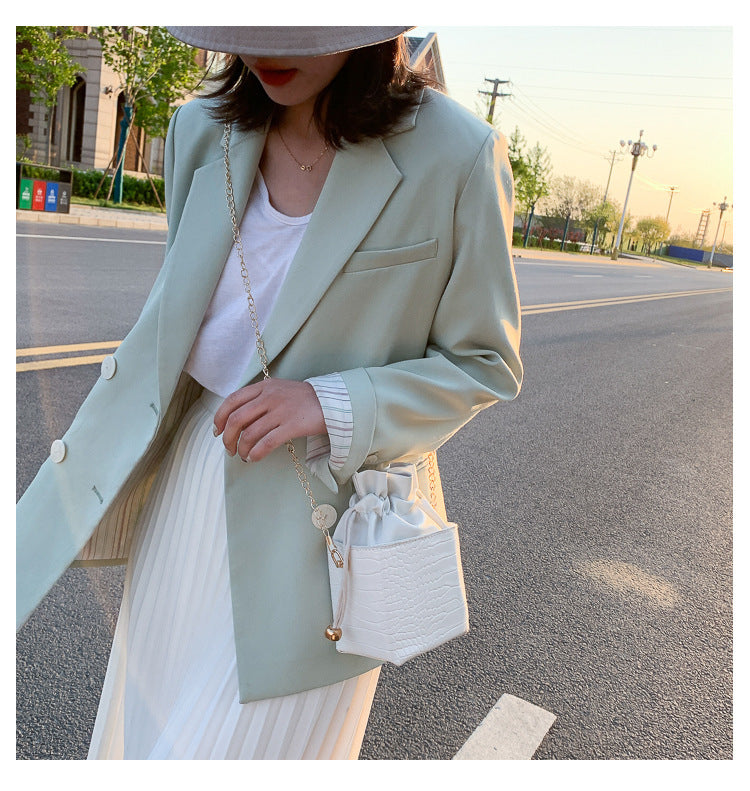 All-match pattern chain crossbody bag