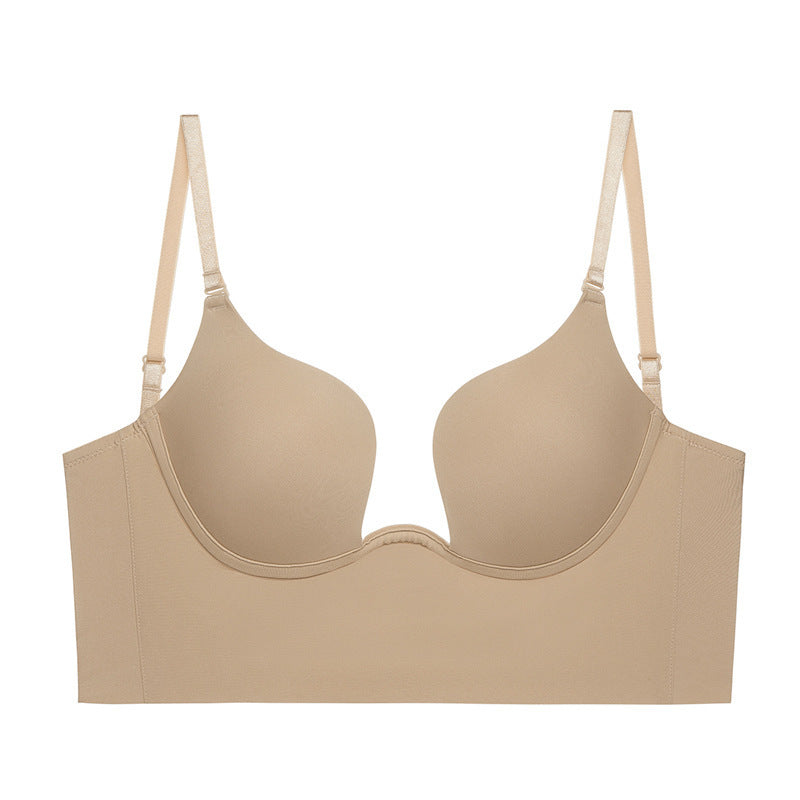 Women's Underwear Small Chest Gathered Without Trace Halter Tops Beauty Back Breast Holding Anti-sagging