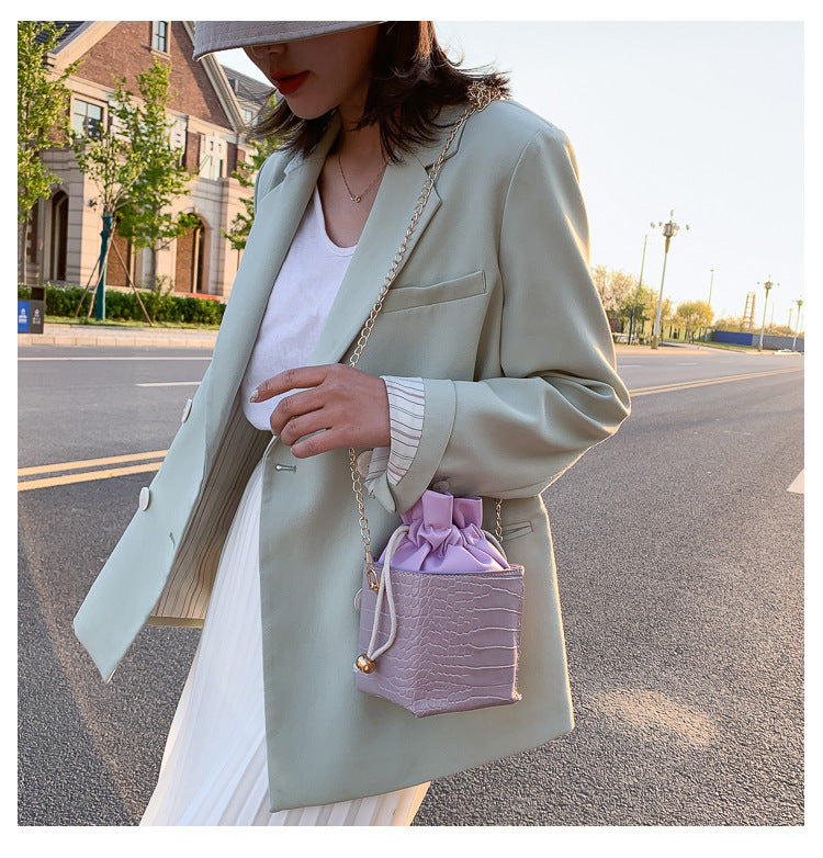 All-match pattern chain crossbody bag