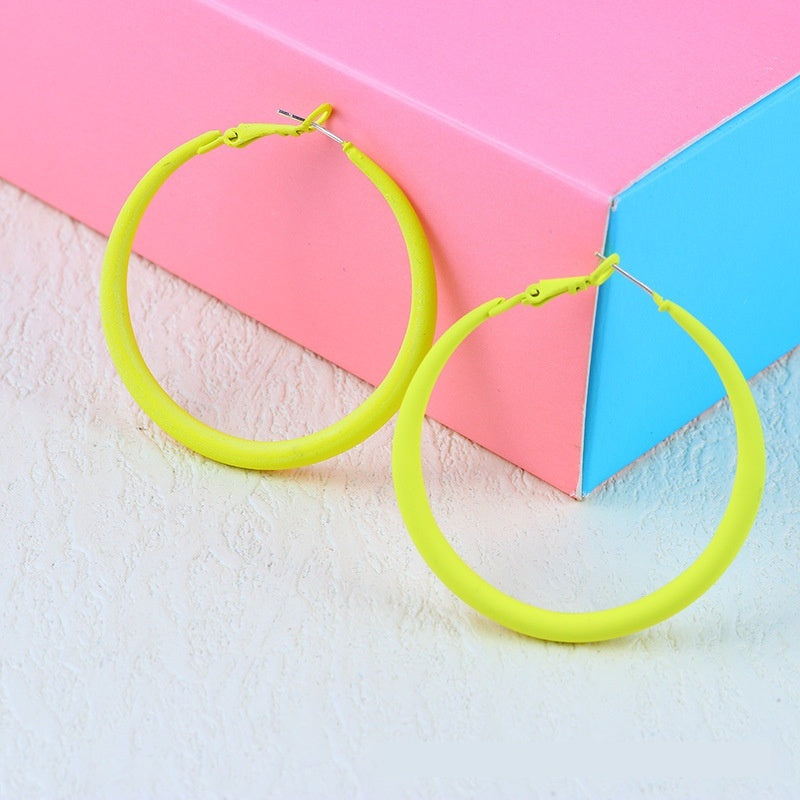 Alloy Color Paint Simple Geometric Eardrop Earring Candy Color