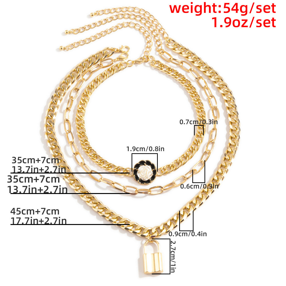 Trend Fashion Cross Hollow Lock Neck Chain