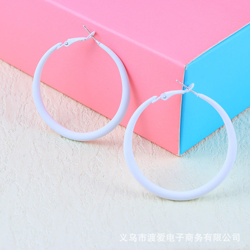 Alloy Color Paint Simple Geometric Eardrop Earring Candy Color