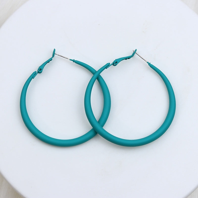 Alloy Color Paint Simple Geometric Eardrop Earring Candy Color