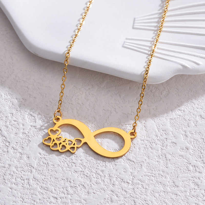 Stainless Steel Infinite Symbol Love Eight-character Necklace