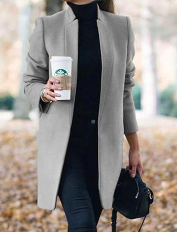 ZARA COLLECTION Long Wool Coat Warm Elegant Winter Coat Female Plus Size