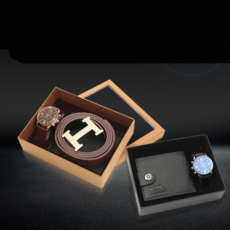 Fashion wallet watch set belt set box