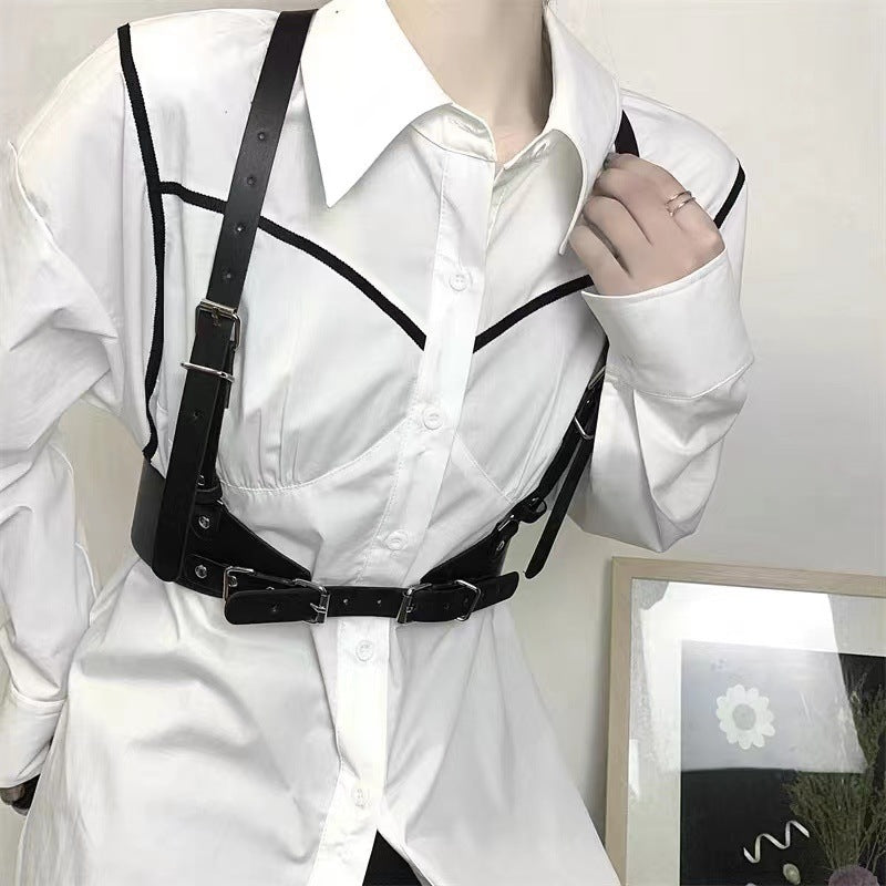 Women's Punk Suspenders With Skirt Girdle Belt