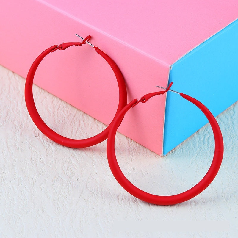 Alloy Color Paint Simple Geometric Eardrop Earring Candy Color