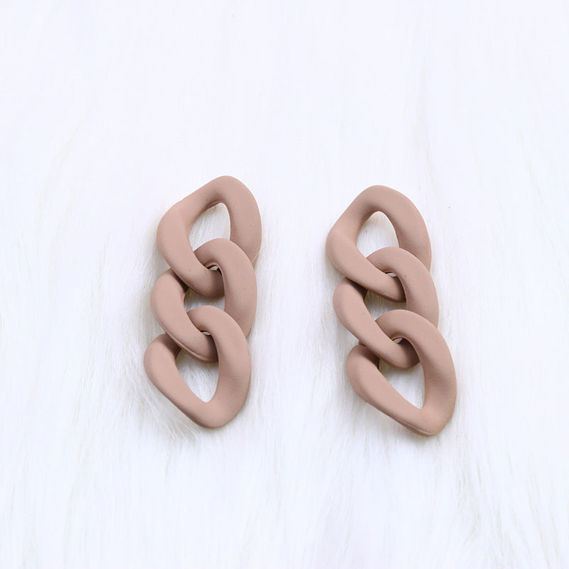 Fashion Three-piece Chain Stud Earrings Simple Personality Acrylic