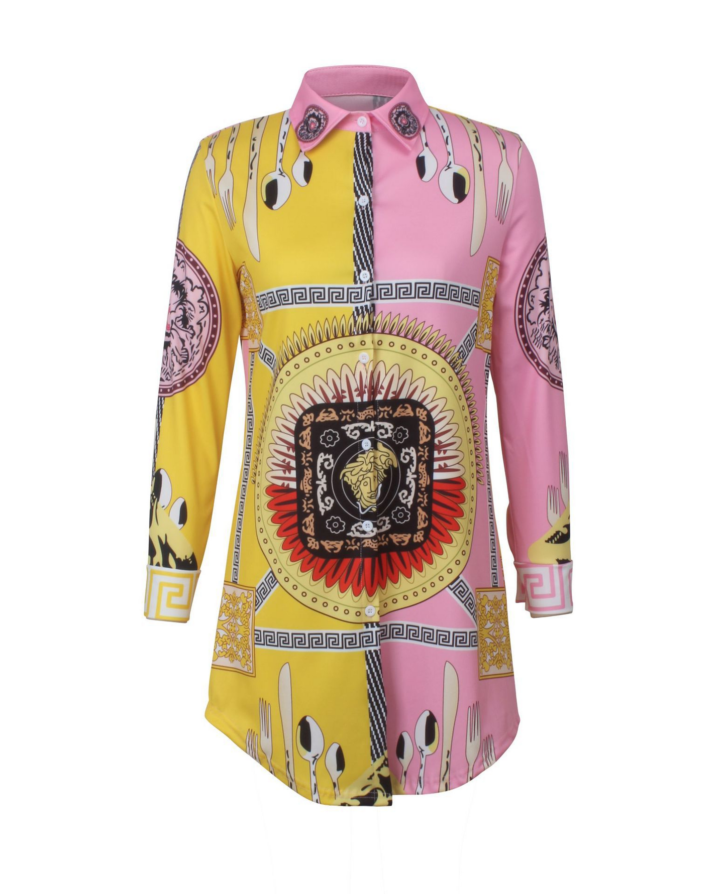 Multicolored printed dress for ladies
