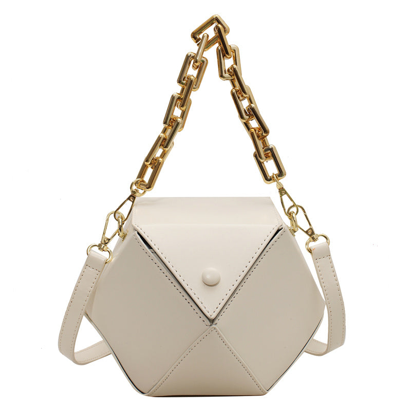 Niche Crossbody Korean Style One-shoulder Women's Fashion Three-dimensional Diamond-shaped Chain Handbag