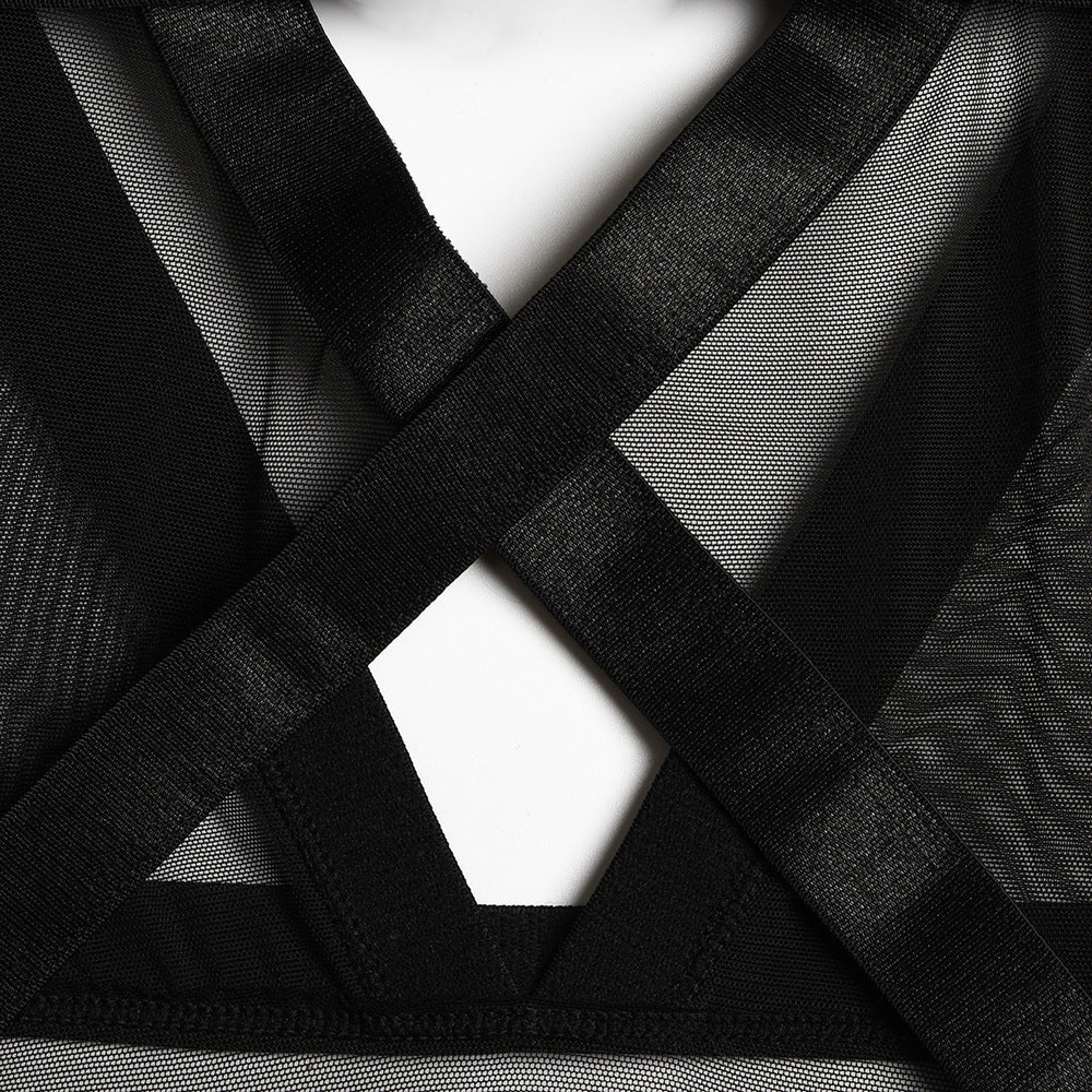 European And American Interest Onesie Mesh Stitching
