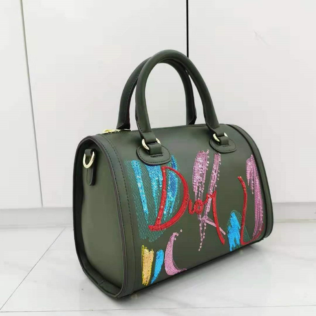 DIOR Round Women's Pu embroidered handbag