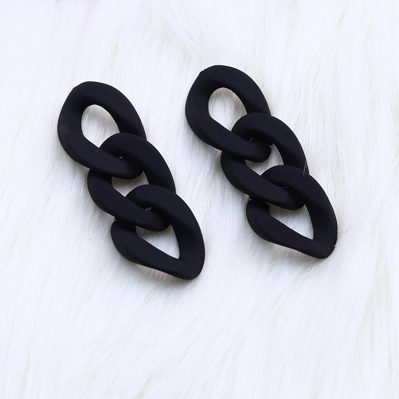 Fashion Three-piece Chain Stud Earrings Simple Personality Acrylic
