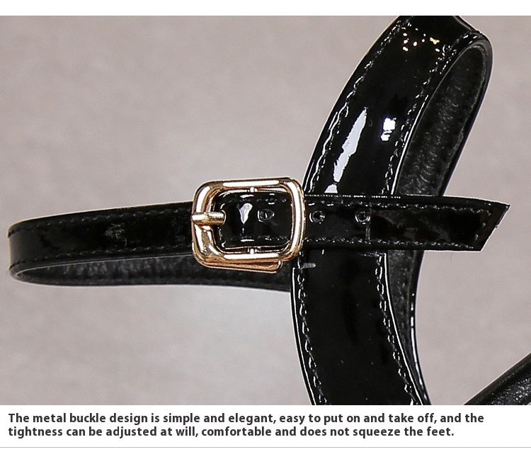 Chunky Heel Sandals Platform Non-slip Platform Sexy Buckle Shoes