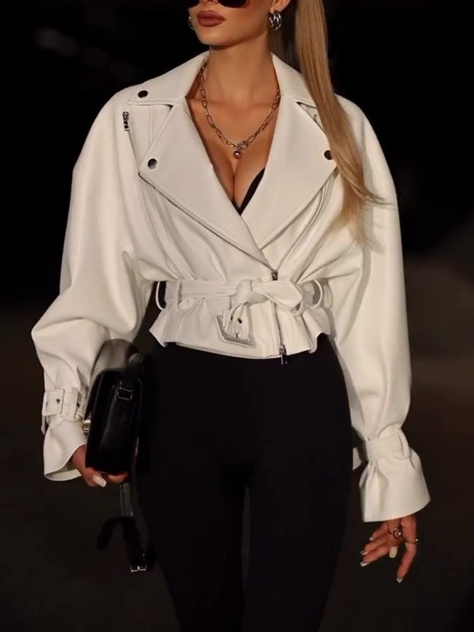Leather Cropped Jacket