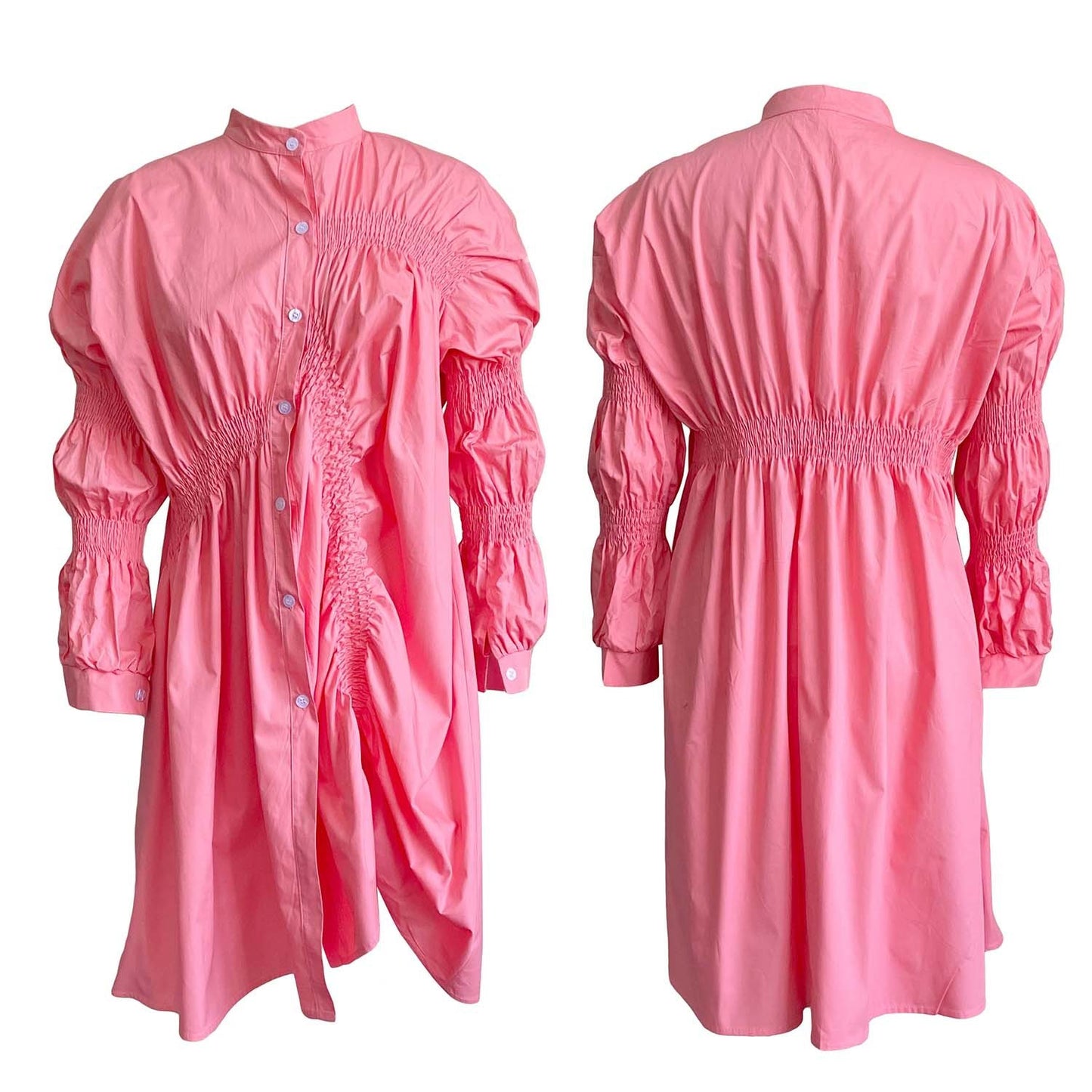Cotton Pleated Loose Plus Size Dress