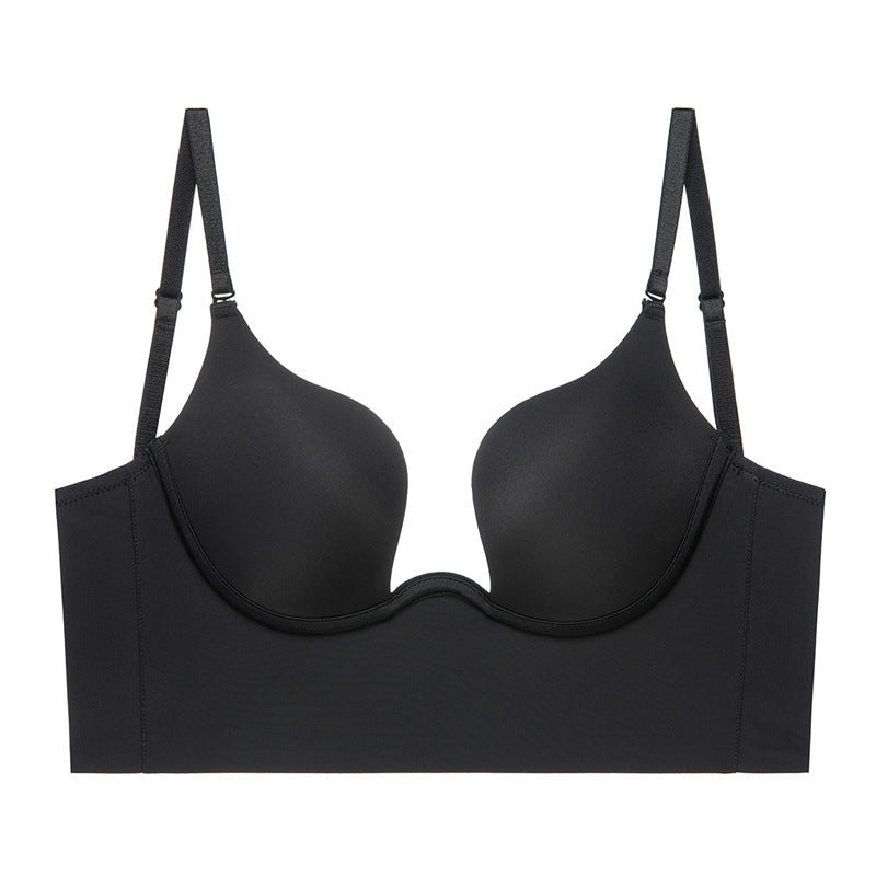 Women's Underwear Small Chest Gathered Without Trace Halter Tops Beauty Back Breast Holding Anti-sagging