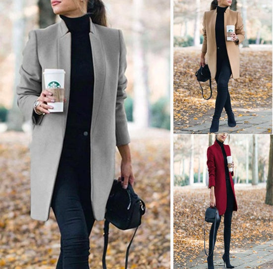 ZARA COLLECTION Long Wool Coat Warm Elegant Winter Coat Female Plus Size