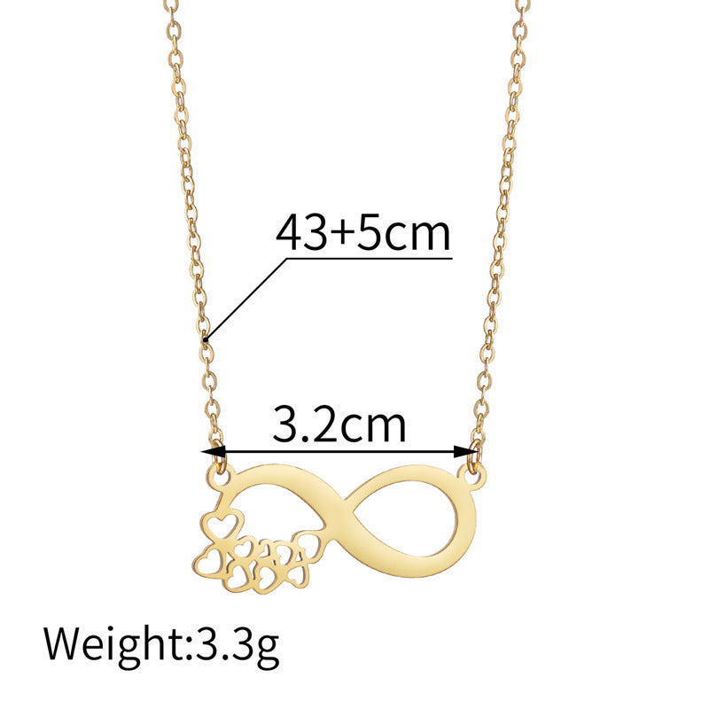 Stainless Steel Infinite Symbol Love Eight-character Necklace