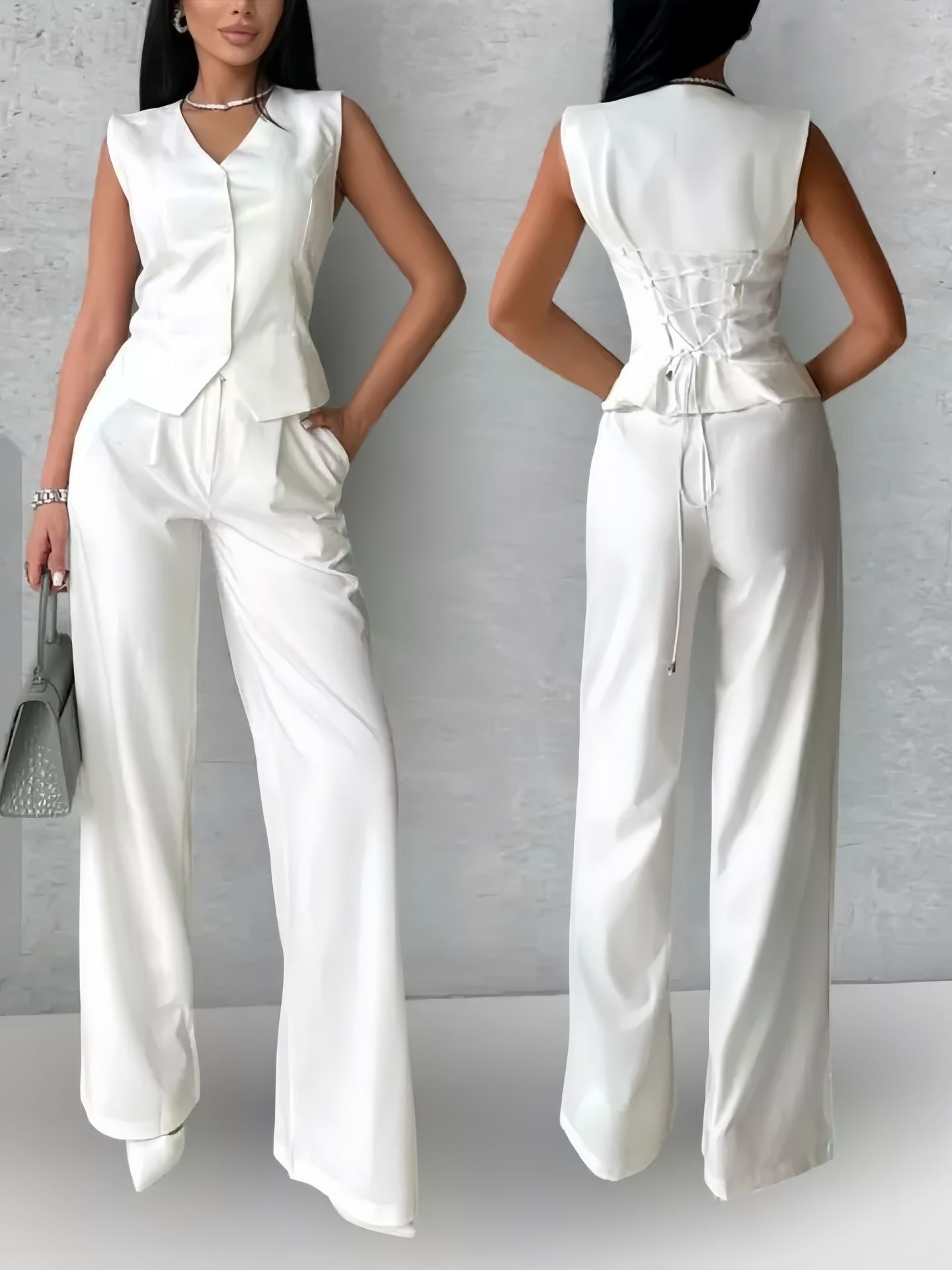 Women's Outer Wear Spring And Summer Vest Pants Two-piece Set