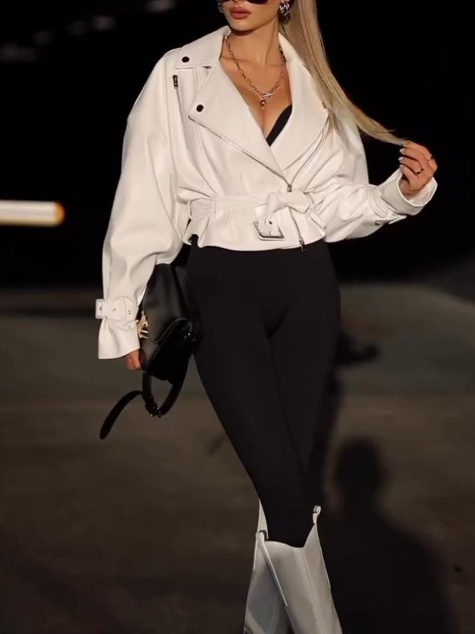 Leather Cropped Jacket