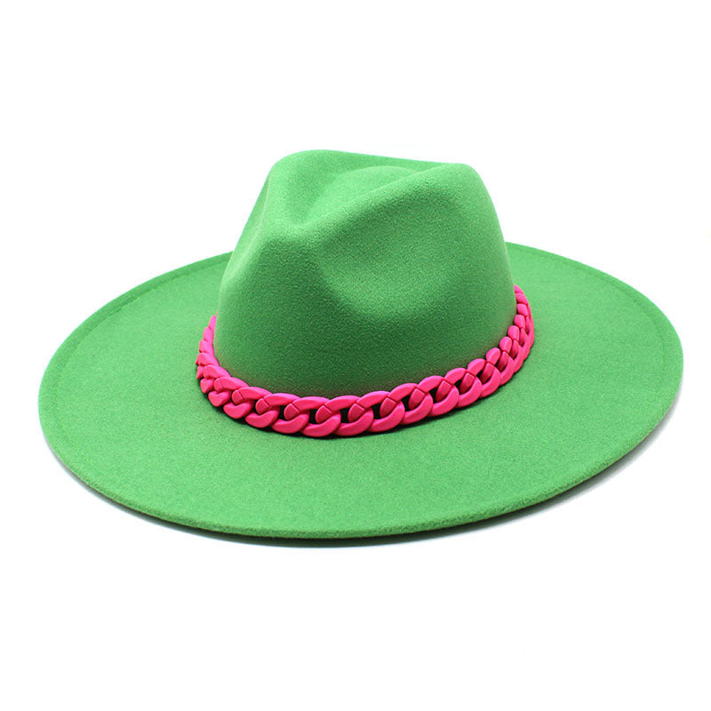 Men's And Women's Large Brim Wool Top Hat
