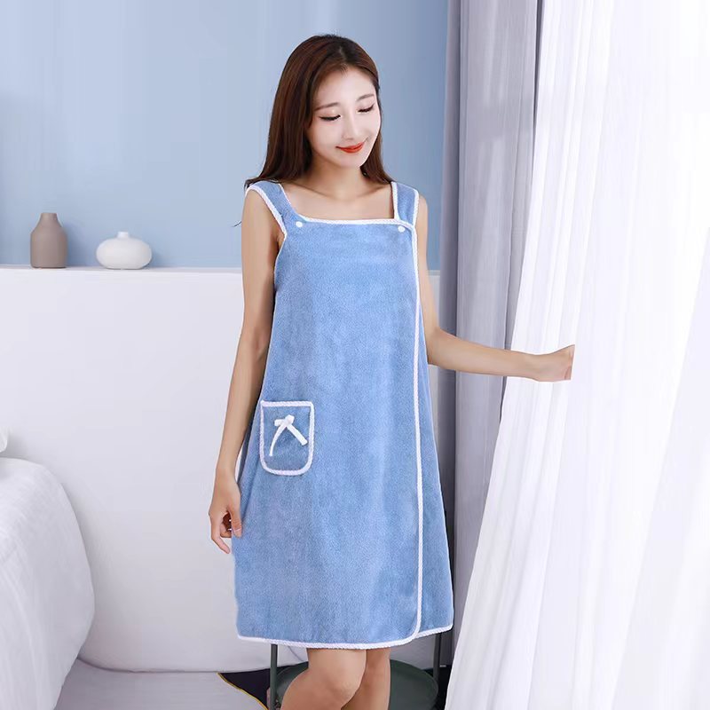 Bath Towels Suspenders Coral Fleece Bath Skirt