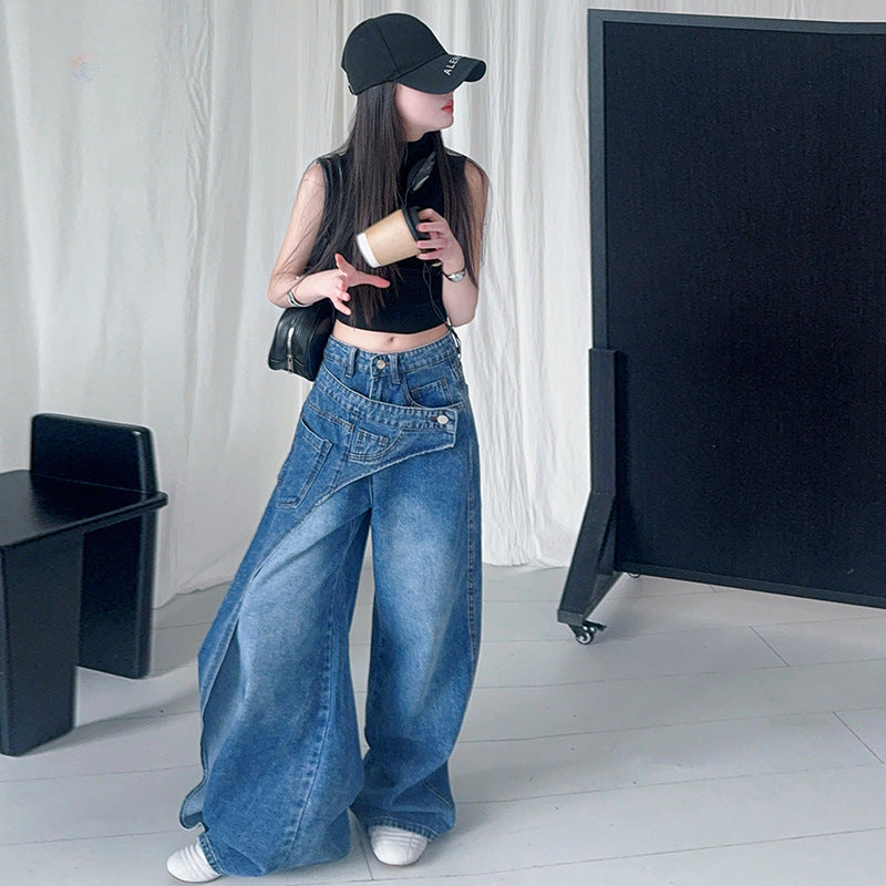 ZARA COLLECTION Summer Vest Jeans Loose Straight Wide Leg Pants