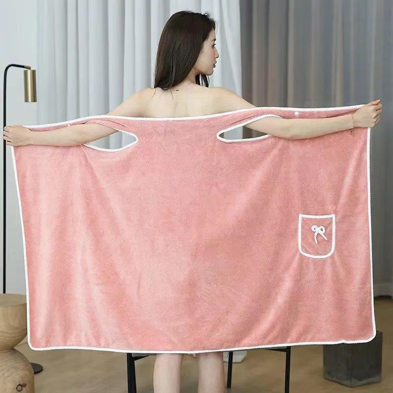 Bath Towels Suspenders Coral Fleece Bath Skirt